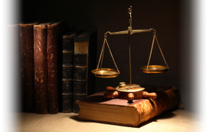 books and scales of justice